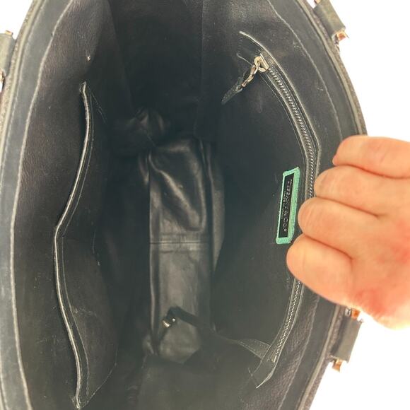 Tiffany & Co Smooth Leather & Grey Wool Conner Slim Tote Laptop Bag Authentic - Picture 10 of 10